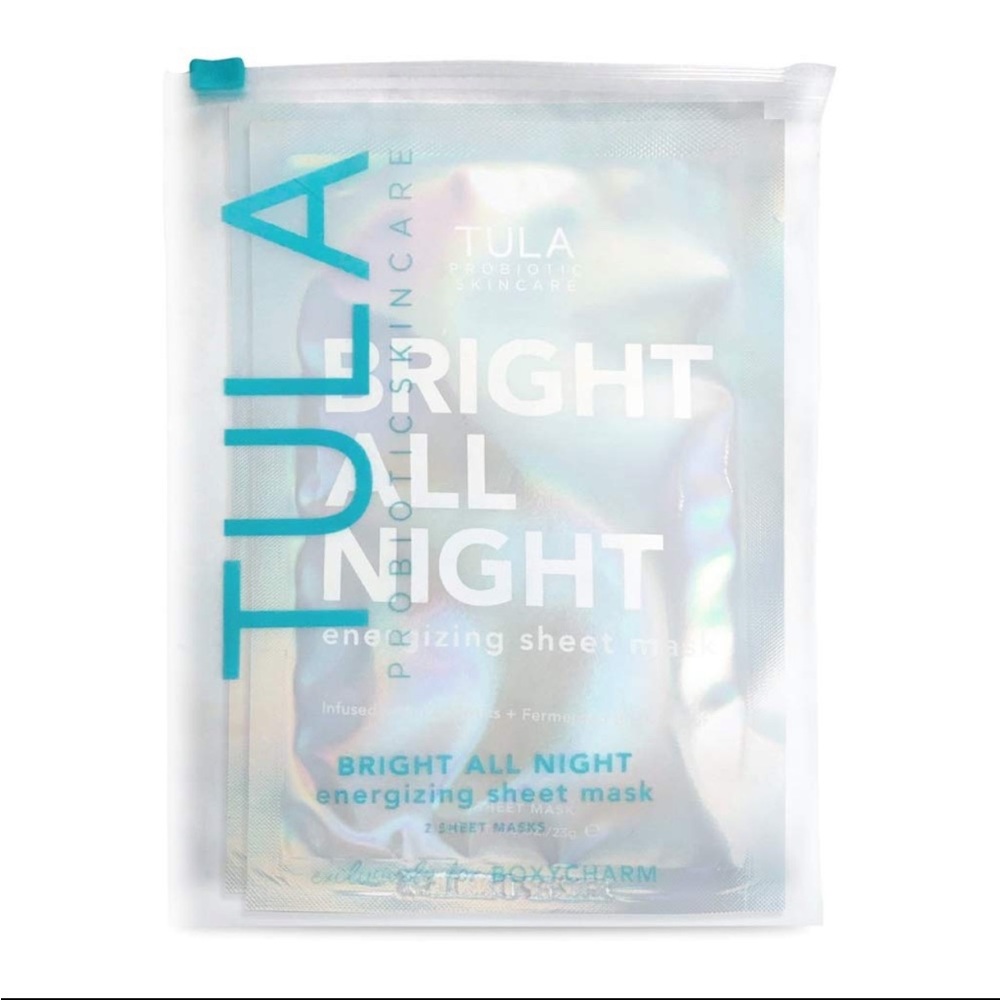 TULA Bright All Night Energizing Sheet Mask (2 masks) NIP $24